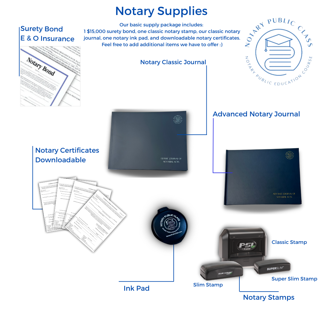 Notary Supplies - Notary Public Class